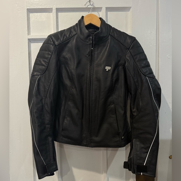 Jackets & Blazers - Women’s Black Perforated Leather Jacket - Sporty ChopperStyle